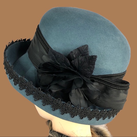 NWT Vintage 1920’s style Cloche 100% wool - Picture 3 of 11